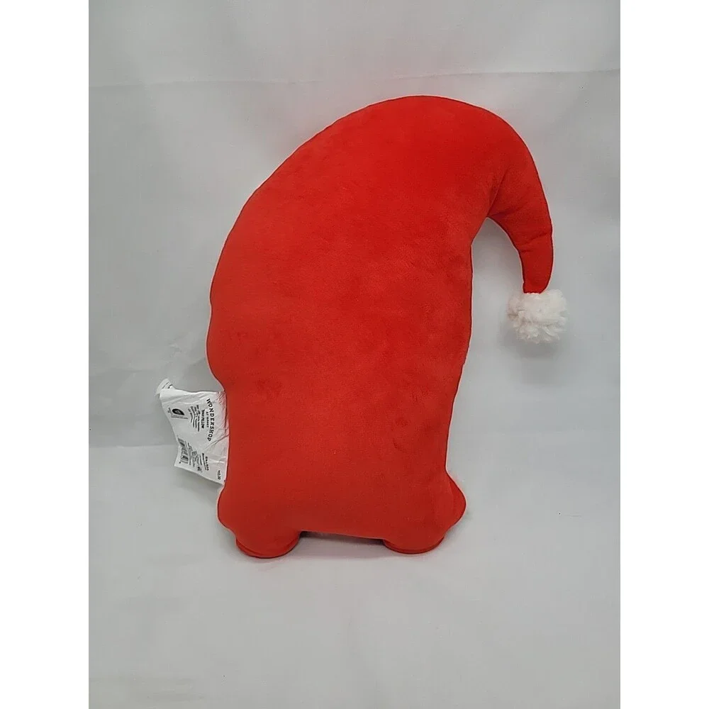 Christmas Shaped Santa Faux Shearling Throw Pillow Red/white Wondershop 15